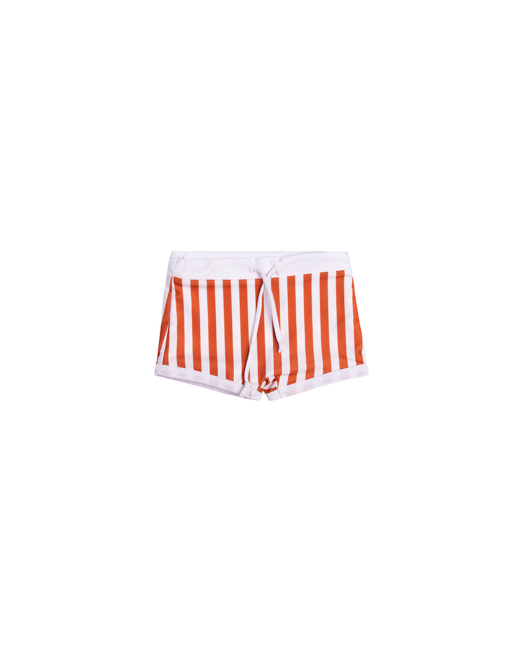 Boxer de Bain anti-UV - Rayé Blanc/Rouille